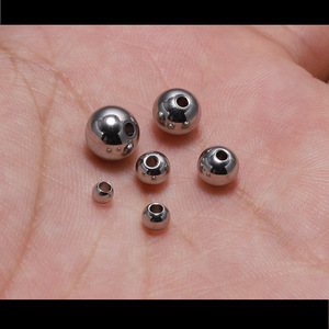 Cuentas Perforadas de Acero Inoxidable de 3 mm y 8 mm, Material para Abalorios en Forma de Perla, Accesorios de Joyería DIY al por Mayor - Product Image 4