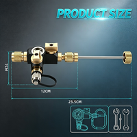 Outil de démontage et d'installation de cartouches de valve CVC, double valve 1/4" et 5/16", compatible réfrigérant A2L, avec étui de rangement