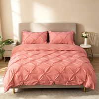 Ensemble de literie en microfibre 3 pièces, style nordique, couleur unie, taille Queen King, personnalisable avec logo