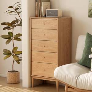 Chevet en bois massif avec <span class=keywords><strong>5</strong></span> <span class=keywords><strong>tiroirs</strong></span>, <span class=keywords><strong>commode</strong></span> pour chambre à coucher, organisateur de rangement en bois massif, <span class=keywords><strong>commode</strong></span> <span class=keywords><strong>scandinave</strong></span> pour couloir, placard - Product Image 1