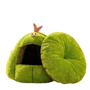 Nid pour chat quatre saisons universel, nid pour animaux de compagnie mignon en forme de monstre, nid fermé et sûr pour chien, petit nid chaud d'hiver pour animaux de compagnie - Product Image 1