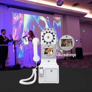 1080P HDビデオゲストブック壁に取り付けられたアンティーク電話カメラコード付き電話結婚式誕生日卒業メッセージ結婚式 - Product Image 1