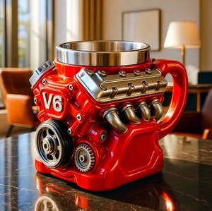 แก้วมัค 3 มิติ สแตนเลส ลายเครื่องยนต์ V8 สำหรับสินค้าข้ามพรมแดน แก้วเรซิ่นลายเครื่องยนต์ V8 - Product Image 1
