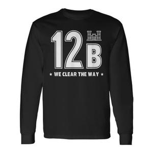 T-shirt à manches longues 12 Bravo Army Combat Engineer, style militaire décontracté, imprimé en sérigraphie, pour le sport et les jeux - Product Image 1