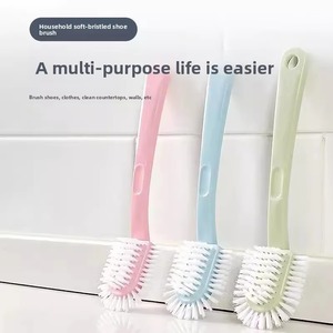 Juego de cepillos para zapatos de doble cara, cerdas suaves y coloridas, mango ergonómico, herramienta de limpieza multifuncional para zapatos, lavandería, inodoro y hogar - Product Image 3