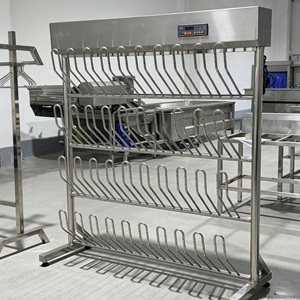 304 Stainless Steel Boot Drying Rack Drainage Trough Design Commercial Rubber <strong>Wellies</strong> Storage Rack for Food Processing Workshop - Product Image 4