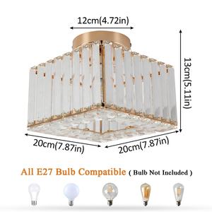 โคมไฟเพดานคริสตัลแบบติดผนัง E27 สำหรับร้านอาหาร แสงสว่างภายในห้องโถง - Product Image 3