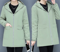 AIMINYZ Nouvelle veste à capuche longue décontractée en coton épais et chaud imprimé pour femmes en automne et en hiver