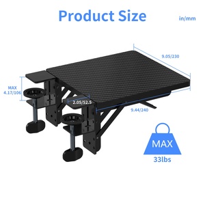 DSF3 Ergonomía Extensor de <span class=keywords><strong>escritorio</strong></span> Bandeja Abrazadera en la <span class=keywords><strong>mesa</strong></span> Brazo de montaje Reposamuñecas Estante 90 ° Reposabrazos plegable para computadora para <span class=keywords><strong>escritorio</strong></span> - Product Image 2