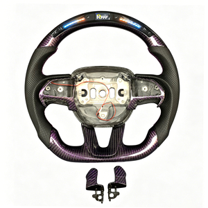 Volant en fibre de carbone avec LED pour Charger/Challenger 2015-2026/Durango 2018-2026, personnalisable - Product Image 1