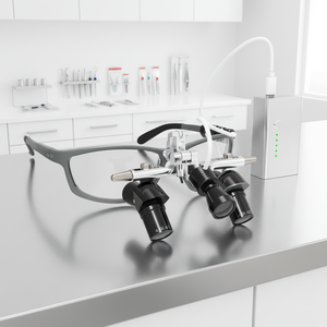 Ergo <strong>Loupes</strong> <strong>4X</strong> Binocular Magnifying Glasses Dental 48&deg; with 5W LED Spotlight Dentistry <strong>Surgical</strong> Tools Power Source Machinery - Product Image 1