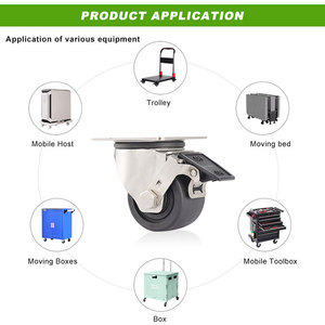 Möbel-Lenkrad 300/500/600kg Schwarzer Nylon-Lenk rolle mit geringer Schwerkraft und Doppel bremse/Drehgelenk - Product Image 3