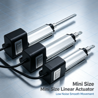 Thcoo SKA-B-12 Actionneur linéaire miniature 12V en alliage d'aluminium brossé IP44 pour équipements de refroidissement, panneaux, applications industrielles OEM