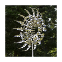 Décoration extérieure en acier inoxydable vent cinétique Sculpture jardin abstrait Sculpture en acier inoxydable à vendre