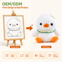 Canard en peluche à bec orange, jouet en peluche blanc doux, cadeau