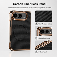 Étui de luxe magnétique en fibre de carbone pour iPhone 18 Fold avec protection d'écran en verre