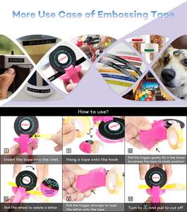 Cidy C101 3D dập nổi màu đen Hãng sản xuất nhãn với 2 màu đen ribbon, thay thế motex E101 Dymo 12965 Omega 1880 1610 1540 máy đánh chữ - Product Image 6