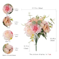 Bouquet de camélias multi-têtes faits à la main, fleurs artificielles éternelles pour la remise des diplômes, la fête des mères, Halloween, la Saint-Valentin