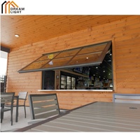 Fenêtre pliante sur mesure en alliage d'aluminium avec vérin à gaz, ouverture verticale, isolation thermique, double vitrage, fibre de verre, télécommande