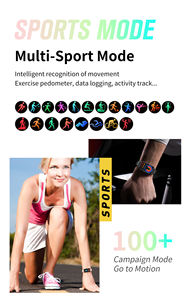 <span class=keywords><strong>NOUVELLE</strong></span> Montre connectée sportive CY33 avec écran incurvé de 1,47 pouce, COfit, appels Bluetooth et contrôle, compatible Android et iOS - Product Image 6