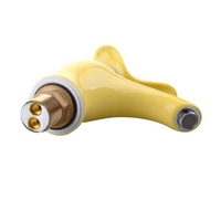 Robinet de lavabo Kinglions en forme d'éléphant, mignon, pour enfants, en céramique et laiton, mitigeur d'eau chaude/froide pour lavabo sur pied