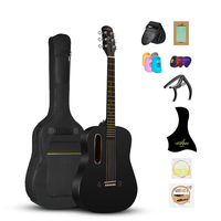 Gitar Akustik Kayu 38 Inch Finishing Matte Berkualitas Tinggi, Penjualan Laris, Grosir Kustom OEM Langsung dari Pabrik
