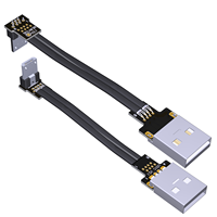 3A FPC FFC ultra-dünnes flexband winkliges Datenverlängerungskabel winklig USB AM zu winkligem Mikro-USB männlich 3M schwarz PVC-Zöpfe CN;GUA