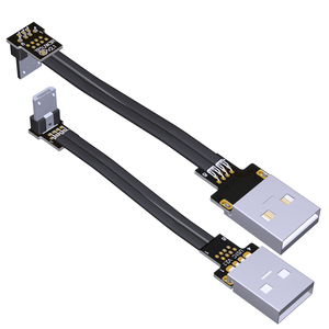 3A FPC ffc siêu mỏng Flex Ribbon Angled dữ liệu mở rộng cáp Angled USB AM để Angled Micro USB nam 3M đen PVC Braid CN; gua - Product Image 3