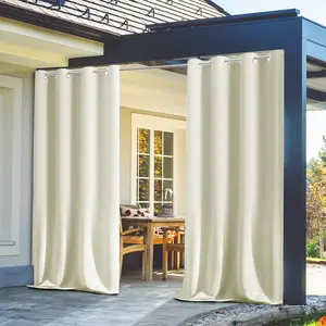 Hot Sale American Style Solid Outdoor Waterproof Sun-Proof Heat Insulation High Blackout Curtains For Patio Pavilion Gazebo