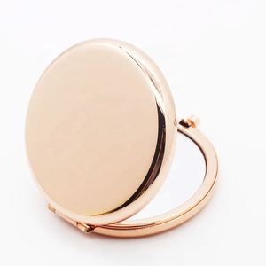 Wholesale Folded Round Branded Cosmetic Mirror Rose Gold Metal Pocket Mirror Personalized Pocket Mirror - Product Image 3