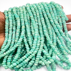 Venta al por Mayor de Cuentas Facetadas de Amazonita Natural de Alta Calidad de 17 Pulgadas, 4-5 mm, Piedras Preciosas Sueltas - Product Image 1