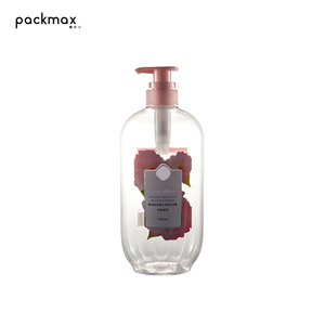 <b>750ml</b> Large Capacity Oval PET Shampoo <b>Bottle</b> for Home - Thickened Shower Gel Container Factory Custom Wholesale - Product Image 1
