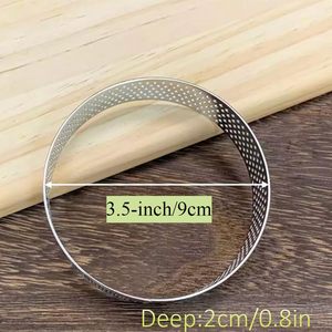 <b>Baking</b> Dessert Tools Cake Tools Round Shape Mousse Ring Stainless Steel Perforated Nonstick Tart Ring - Product Image 2
