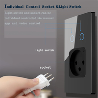 Prise murale intelligente WiFi BAOBEN avec interrupteur tactile intégré, contrôle individuel, partage familial, AC90-250V, pour maison connectée