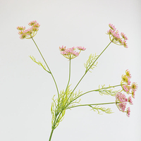 Arrangement floral en dentelle fait main à cinq tiges, effet toucher réel, 81 cm, pour la Saint-Valentin, la remise des diplômes, Noël, la décoration de la maison et des hôtels