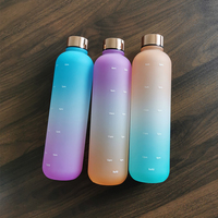 Gourdes d'eau chic personnalisées de 1000ml, cadeau promotionnel, bouteille d'eau en plastique portable pour étudiants