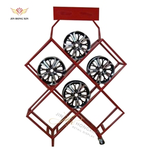 Basit metal hub raf tekerlek jant raf çift taraflı asılı çelik halka lastik sergileme standı - Product Image 6