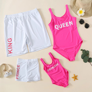 Famiglia abbinata costumi da bagno stampati floreali abiti accoglienti per il tempo di qualità in spiaggia o in piscina - Product Image 4