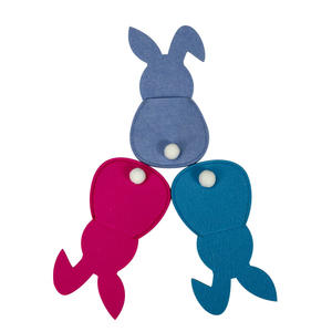 Nuevo conejito de Pascua, cubertería de fieltro, bolsa de soporte, juego de decoración, juego de cubiertos de mesa, juego de cuchillo y tenedor de cola de conejo - Product Image 4