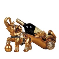 Porte-bouteilles en résine SE7 en forme de cheval doré, fait main et peint à la main, décoration animale pour la maison