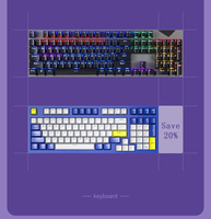 Clavier de jeu RGB 98 touches, clavier de bureau 2,4 GHz BT USB-C, trois modes, clavier de jeu pour PC, ordinateur, joueur