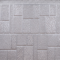 Revêtement mural en métal gaufré isolé, motif brique, panneau mural en métal isolé, revêtement de façade en métal isolé