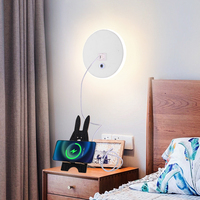 Lampe murale moderne créative nouvelle circulaire 5.7in Led Touch noir pour chambre allée escalier couloir escalier intérieur