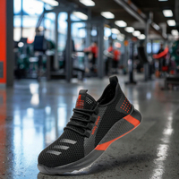 Chaussures de course pour hommes de haute qualité, en maille, sportives, à bout en acier, à lacets, légères, respirantes, pour la marche en plein air