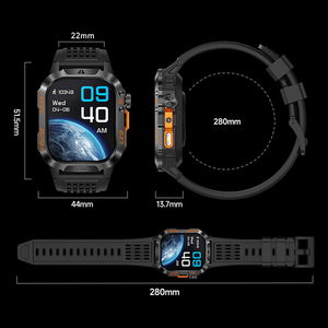 Factory Wholesale 2026 HT46 Men Outdoor Smart Watch 2.01 Screen 1200mAh Large Battery <b>LED</b> Flashlight IP68 Waterproof Smartwatch - Product Image 6