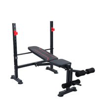 Équipement de fitness à domicile réglable, durable et pliable, table de musculation en métal, accessoires de gym sécurisés, y compris banc et support de plaques, pour le sport
