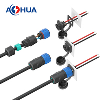 AOHUA Équipement LED Connecteur d'alimentation à montage sur panneau K25 35A Adaptateur de courant Verrouillage rapide Mâle Femelle Faisceau de câbles Prise 2 ~ 8P