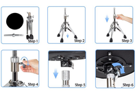 Siège de batterie robuste, pivotant, réglable en hauteur, rembourré, pour batterie acoustique et électronique, disponible en gros directement de l'usine