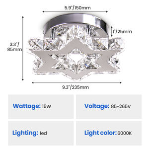 आधुनिक K9 क्रिस्टल इनडोर होम छत रोशनी सतह घुड़सवार डिजाइन के नेतृत्व वाली छत लाइट होम सजावटी फैंसी लाइट फिटिंग - Product Image 6