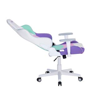 Silla Gamer Ergonómica y Cómoda de Cuero Rosa con Luces LED, para Chicas Streamer y Gamers, con Base de Nailon Blanca y Reposabrazos 3/4D - Product Image 5